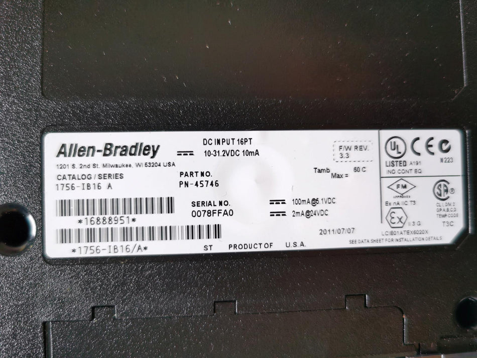 1 件适用于 AB 1756-IB16/A A-7-4-004 1756IB16/A