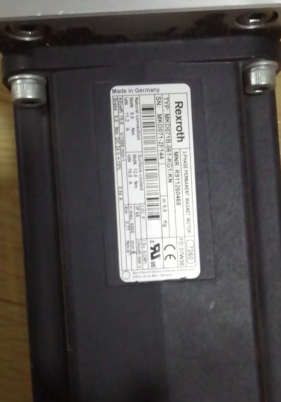 1PC FOR Rexroth MKD071B-061-KG1-KN USED mx1