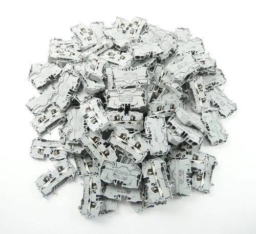 100x WAGO 2010-1201 2-WIRE FEED-THROUGH TERMINAL BLOCK (Grey) - Set of 100