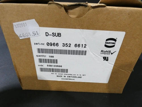 100 St¨¹ck | Harting 09663526612 | Sub-D Steckverbinder Buchse abgewinkelt 25pol