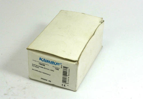 100x Klauke Quetschkabelschuh verzinnt DIN 46234 | 25mm? M6 | 16546