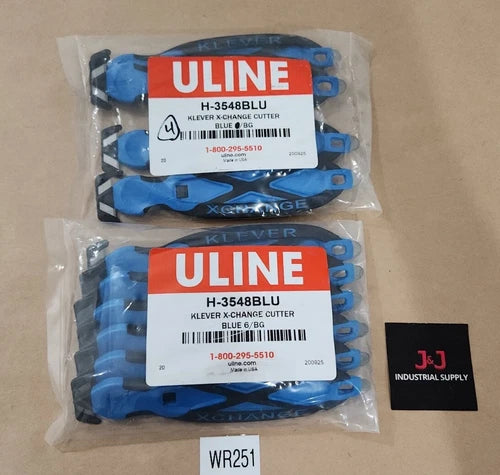 *BRAND NEW* [10] Uline H-3548BLU Blue Klever X-Change Safety Cutter + Warranty!
