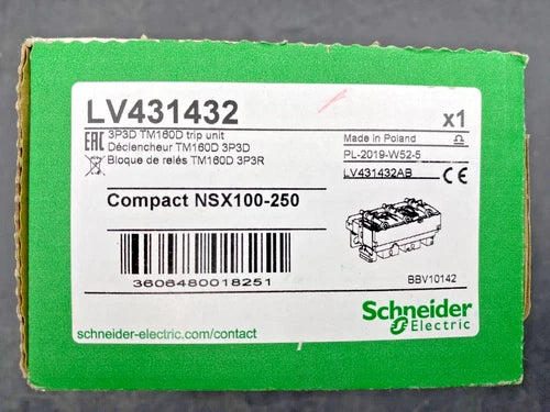 NEW SCHNEIDER ELECTRIC LV431432 COMPACT NSX100-250 3P3D TM160D TRIP UNIT