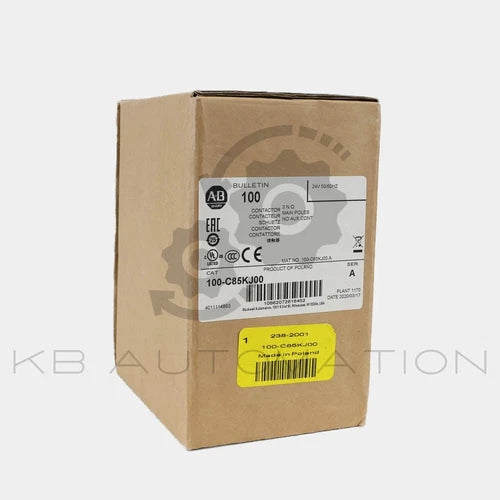 100-C85KJ00 IEC contactor, 85 A, 24V AC 50/60Hz, 3 NO poles, no aux. contacts