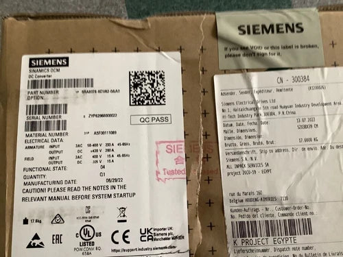6RA80786DV620AA0 - SIEMENS - 6RA8078-6DV62-0AA0 DC Converter NEW