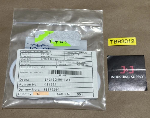 (10) NEW ALFA LAVAL SP216G-80-1-2-G PTFE Gasket DG Seal C216 Ampco & Tri-Clover