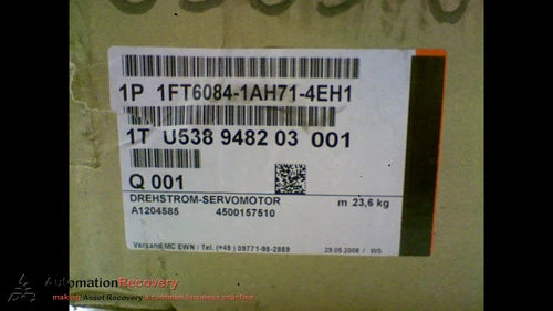 SIEMENS 1FT60841AH714EH1SERVO MOTOR  4500 RPM  20 NM EQN, NEW #173319