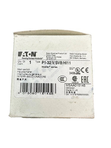 1pc x EATON P1-32/V/SVB/HI11 MAIN SWITCH