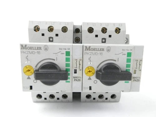 2x MOELLER PKZM0-16 + NHI11-PKZ0 MOTOR CIRCUIT BREAKER - set of 2