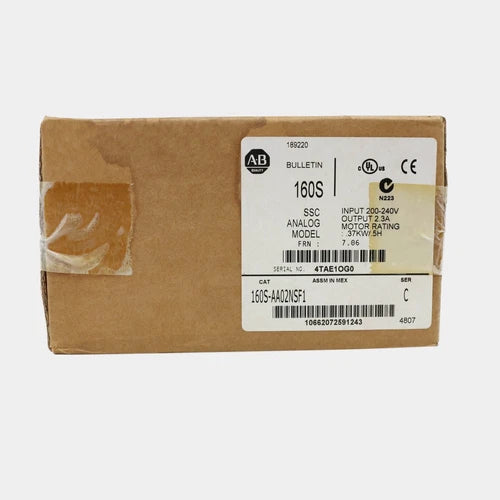 Controlador de velocidade inteligente CA 160S-AA02NSF1, 200-230 VCA, 0-240 Hz, 0,37 kW (0,5 PS)