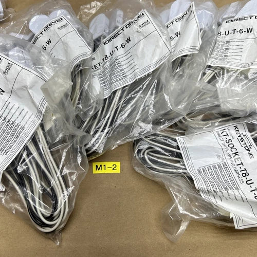 (7) Keystone Direct Drive Wiring Harness  KT-Socket-T8-U-T-6-W New In Sealed Bag