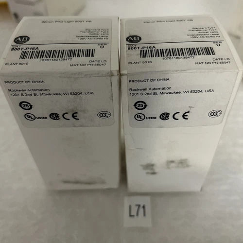 (1) Factory Sealed NEW Allen Bradley 800T-P16A Amber Pilot Light Series (1-qty)