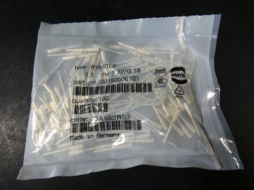 100 St¨¹ck | Harting | 09150006101 | Kontaktstift | 1,5 mm? | AWG 16