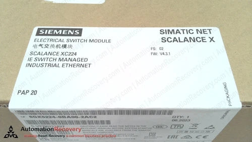 SIEMENS 6GK5224-0BA00-2AC2, SIMATIC SCALANCE ELECTRICAL SWITCH MODULE, N #323578