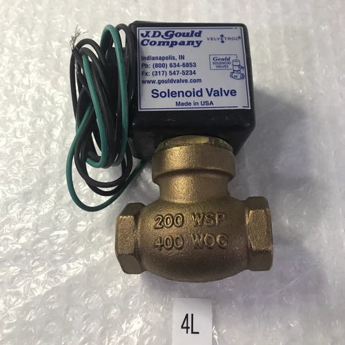 (*New In Box ) J.D Gould M4-3V AIR & WATER Solenoid Valve Size1/4 PSI 5-125 V-24