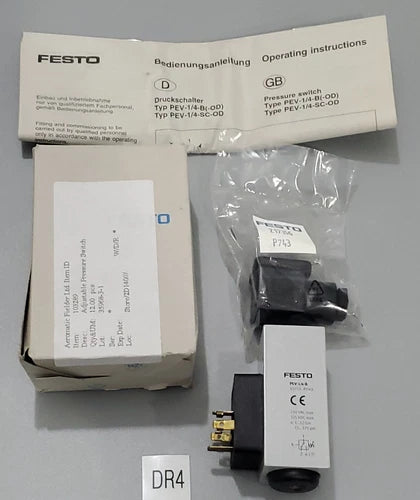 *BRAND NEW IN BOX* Festo PEV-1/4-B Adjustable Pressure Switch 10773 + Warranty!