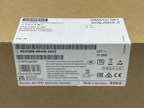 New Siemens 6GK5208-0BA00-2AC2 SCALANCE XC208 2 IE Switch 6GK5 208-0BA00-2AC2