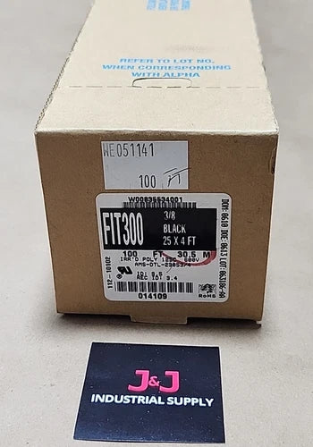 *BRAND NEW* Alpha Wire FIT300 3/8" Black 25 X 4Ft [100Ft Total] + Warranty!