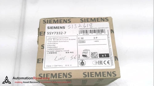 SIEMENS 5SY7332-7 MINIATURE CIRCUIT BREAKER, NEW #283851