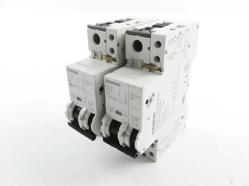 2x SIEMENS 5SY41 MCB A4 CIRCUIT BREAKER + 5ST3010AS AUXILIARY.- set of 2