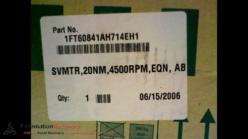 SIEMENS 1FT60841AH714EH1SERVO MOTOR  4500 RPM  20 NM EQN, NEW #173320