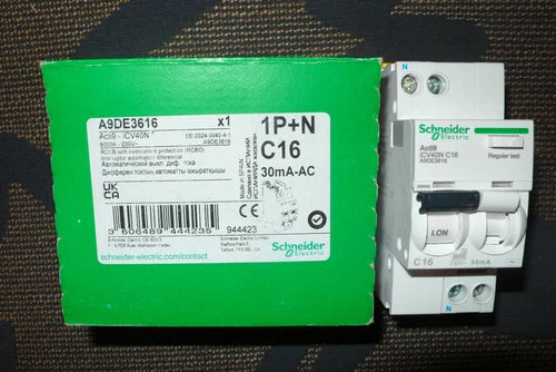 DISJONCTEUR DIFERENTIEL 16A 30mA TIPO AC, SCHNEIDER ELECTRIC A9DE3616 16AMPERES