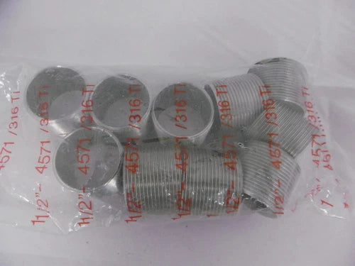 10 St¨¹ck Edelstahl Rohrnippel 1 1/2" 316 Ti NEU OVP