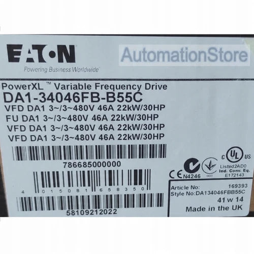Eaton Frequency Inverter DA1-34046FB-B55C 22kW 1 Piece