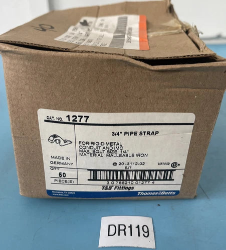 (40) NEW IN BOX- Thomas Betts 1277 3/4¡± Pipe Straps Max Bolt Size 1/4¡± Warranty!