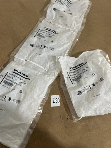 (4) TURCK ELEKTRONIK BMSWS-8151-0/PG9 5-WIRE EUROFAST STRAIGHT MALE NIB