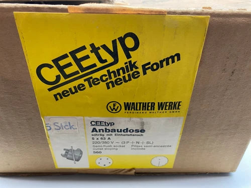 1 VPE 5 STK Walther Anbaudose 63A CEE 220/380 V Anbausteckdose 560