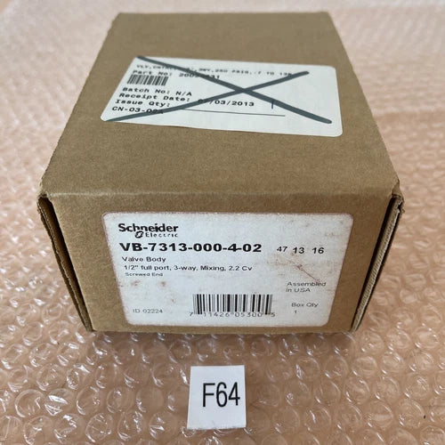 NEW OPEN BOX- Schneider VB-7313-000-4-02 Valve Body 1/2¡± Full Port 3Way Mixing