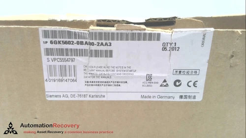 SIEMENS 6GK5602-0BA00-2AA3, SIMATIC NET SECURITY MODULE SCALANCE S602, N #300183