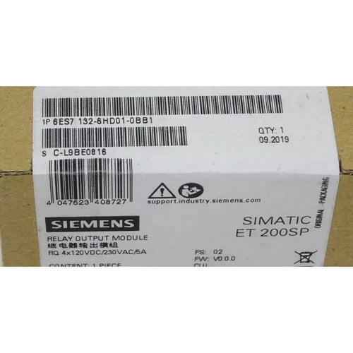New Siemens 6ES7132-6HD01-0BB1 SIMATIC ET 200SP Relay Module 6ES7 132-6HD01-0BB1