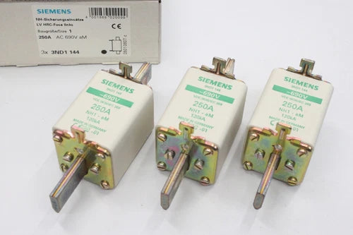 3x SIEMENS 3ND1 144 250A 690V NH1 NH Sicherungseinsatz 3ND1144 OVP