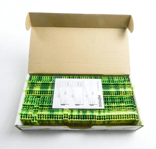 100x WAGO 2002-1307 (0.25-4mm?) 3 CONDUCTOR GROUND CONDUCTOR TERMINAL - set of 100