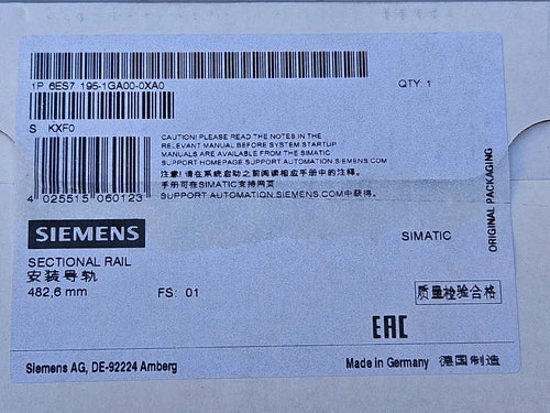 Siemens 6ES7 195-1GA00-0AX0 6ES7195-1GA00-0AX0 NEW & SEALED