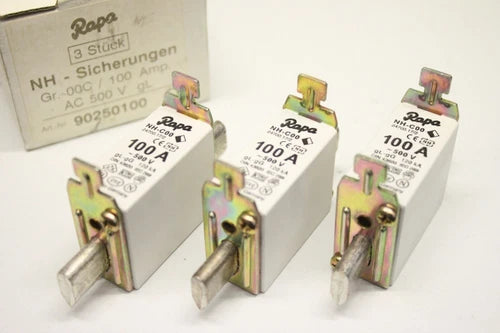 3x RAPA 90250100 100A 120kA 500V NH-C00 NH Sicherungseinsatz 90250100 OVP