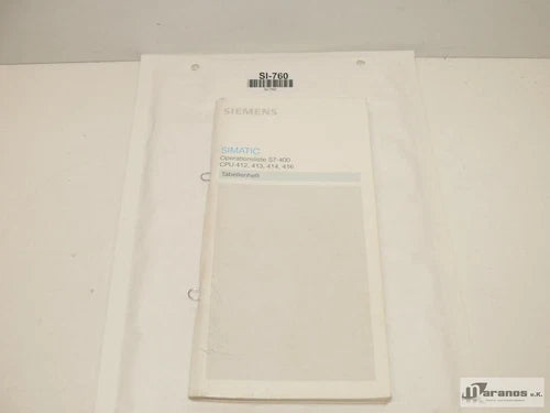 Siemens Simatic S7-400 Tabellenheft C79000-K7000-C403-02