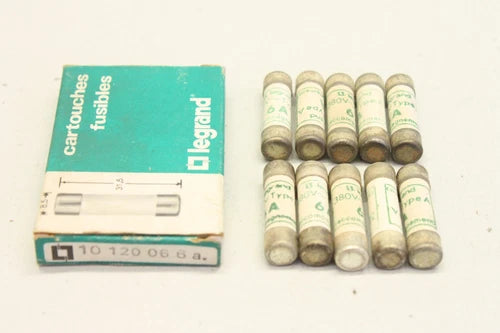 10x 罗格朗 10 120 06 6A 380V 8,5x31,5 Zylindersicherung sicherung 1012006 OVP