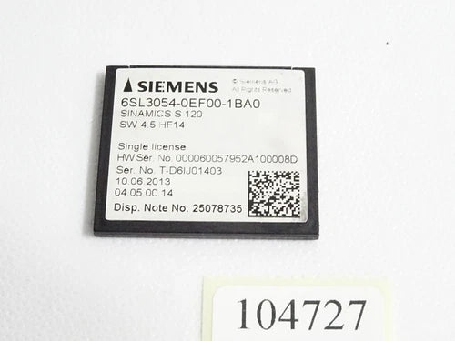 Siemens Sinamics S120 CompactFlash Card 6SL3054-0EF00-1BA0