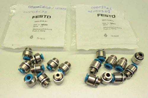 18x FESTO 186266 steckverschraubung QSM-G1/8-4-L OVP