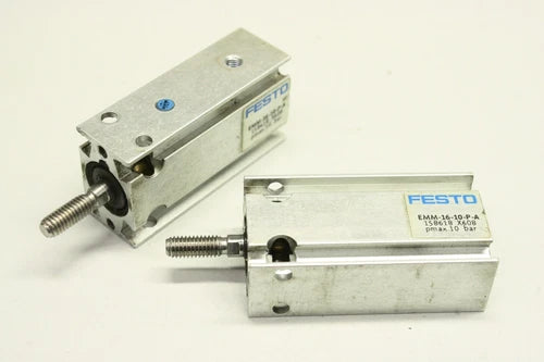 2x FESTO EMM-16-10-P-A 158618 Zylinder Cylinder Kompaktzylinder