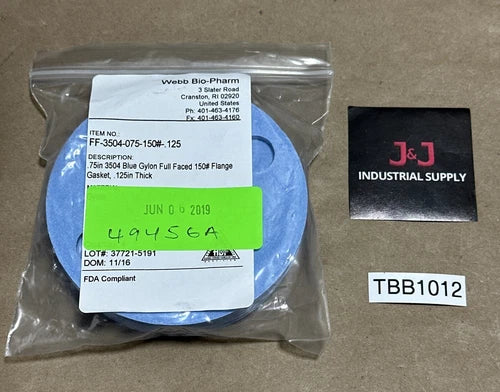 (6) Garlock FF-3504-075-150#-.125 .75¡± 3504 Gylon Full Faced Flange Gasket ????