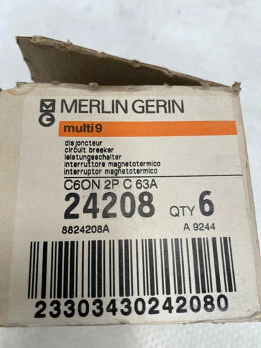 6 pc x Merlin Gerin Schneider multi 9 24208 C60N 2P C 63A