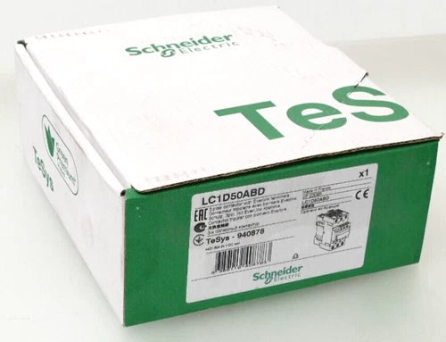 Schneider Electric LC1D50ABD | TeSys 940878 Contactor, 3 Pole with EverLink Clamp