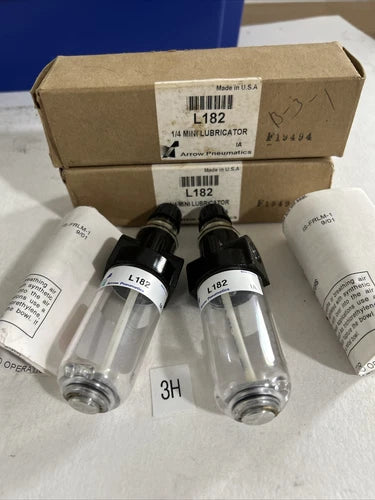 (2) NEW IN BOX ARROW PNEUMATICS 1/4" MINI LUBRICATOR L182 FAST SHIPPING!