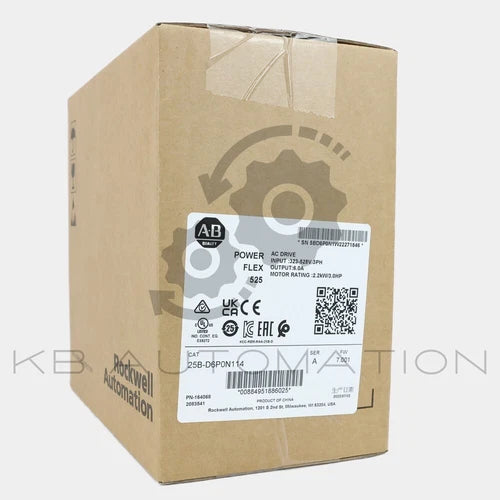 25B-D6P0N114 Inversor de frequência Allen-Bradley PowerFlex 525 CA, 3F 380-480 V, 6 A, 2,2 kW (3 PS)