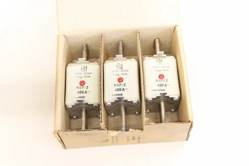 3x Tr?g Flink 500V 100kA 400A NSP/2 NH Sicherung DIN4362C NEU