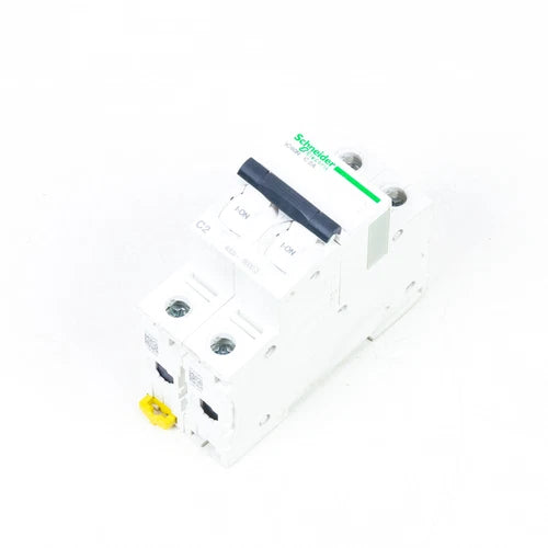 SCHNEIDER ELECTRIC IC60N-C2A, Disjuntor Miniatura: 2P, 2A, IC60NC2A Usado...